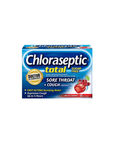 Chloraseptic Total Sore Throat + Cough Lozenges  (Cherry Flavour)