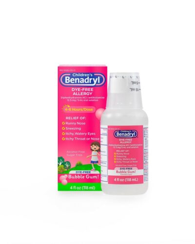 Benadryl Children’s Dye-Free Allergy (12.5mg/5ml) Solution Bubble Gum Flavour