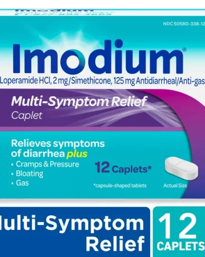 Imodium Multi-Symptom Anti-diarrheal Tabs Loperamide 2mg and Simethicone 125mg