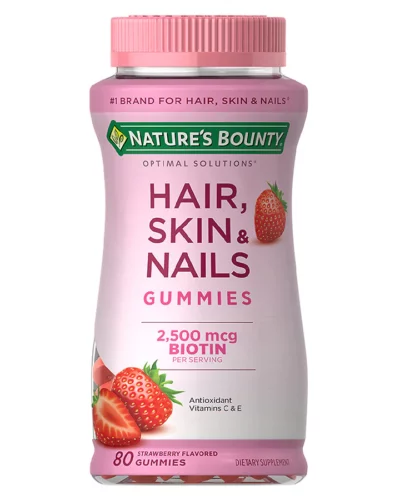 Nature’s Bounty Hair, Skin & Nails Gummies with Biotin (Strawberry Flavour)