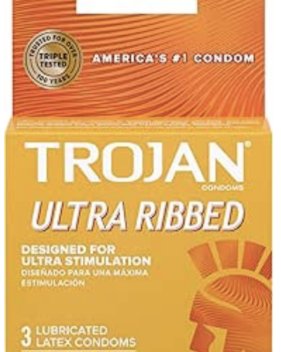 Trojan Ultra Ribbed Lubricated Condoms *3count*