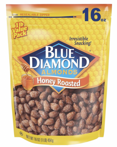 Blue Diamond Almonds Honey Roasted Snack Nuts *1 Pound*